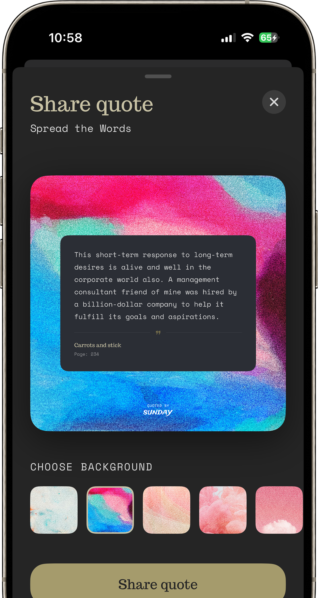 Share Quotes Interface
